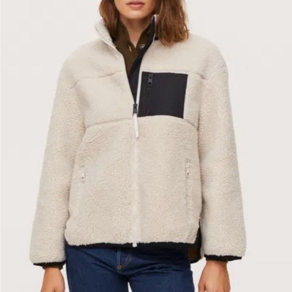 MANGO Beige Sherpa Jacket